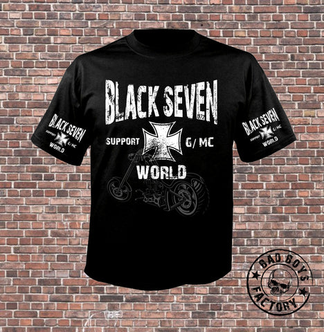 T-SHIRT 'BLACK SEVEN WORLD SCHWARZ'